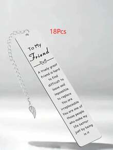 1pc/12pcs/18pcs Bookmark Friendship Gift For Female Friends, Best Friend Birthday Gift, Graduation Thank You Gift, Christmas Gift, Thanksgiving Gift - Silver - View 9