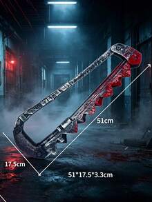 1PC Halloween Costume Prop Fake Manual Tools Hammer Wrench Crowbar Pipe, Blood Stains Are Manually Sprayed, May Slightly Differ From The Image, Please Do Not Purchase If You Mind - Multicolor - View 9