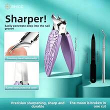 Curved Tip Purple Cicada-Shaped Nail Clipper, Specialized Nail Cutter, Nail Pliers, Ingrown Toenail And Dead Skin Removal Tool, Manicure Tool - Multicolor - View 7