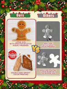 12pcs-Christmas Tree Decorative Branches, Large Gingerbread Man Christmas Tree Branches, Christmas Gingerbread Man Tree Top Decoration, Suitable For Christmas Tree, Winter Holiday, Home Party And Vase Decoration - Multicolor - View 5