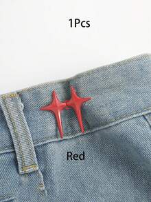 1 Set Adjustable Star-Shaped Button Waist Tightener, No-Sew No-Tool Removable Decorative Waist Buckle Set, Suitable For Loose Jeans, Pants, Skirts, Cuff Denim Button Pins - Multi-color - View 23