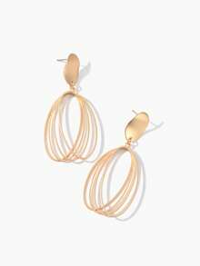 Vandermere 2pcs Lightweight Tear Drop Shaped Dangle Earrings With Gold-Tone Pendant For Daily Commuting - Yellow Gold - View 2