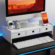 Computer Monitor Riser With Drawer Keyboard Storage Rack For Desk Organization Desk Shelf Organizer For Laptop - View 9