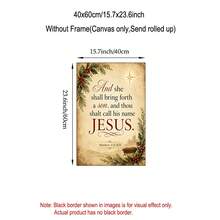 1/6pcs Christmas Religious Canvas Wall Art Set Bible Verse Prints Unframed Jesus Nativity Scripture Christian Home Decor Vintage Farmhouse Church Prayer Room Decoration Poster - Pattern - View 9