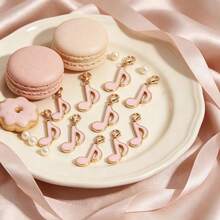 10PCS Pink Hollow Heart & Musical Note Enamel Keychain Pendants, Suitable For Bags, Wallets, Keys, Gifts For Women, Girls, Valentine's Day, Birthday, Thanksgiving, Christmas - 10PCS Musical Note Design - View 6