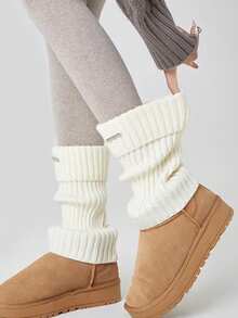 5 Pairs Random Women's Autumn/Winter Socks, Decorative Warm Vintage Preppy Style Leg Warmers, Suitable For Daily Street Wear - Multicolor - View 2