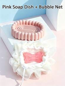 1pc Multi‑Color Bubble Edge Soap Dish With Foaming Net, Sweet Silicone Oval With Drain Hole Design, Quick‑Drying Storage Make Up Storage Organiser Bathroom Accessory, For Shower Room Vanity Countertop Daily Use All‑Season Household Decor - Multiple Styles - View 17