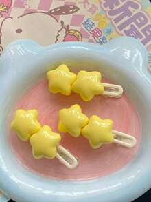 6/4/2pcs Fluffy Star-Shaped Bangs Clip & Side Hair Clip Set, Cute Sweet Girl Style, Suitable For Daily Hairstyles, Makeup, Commuting, Vacation, School, Party, Holiday, Gift, Travel, Birthday - Multicolor - View 7