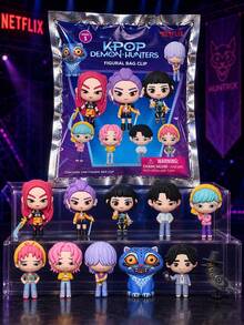 1pc Netflix K-Pop Demon Hunters Officially Licensed Series 1 Blind Bag 3D Character Clip, Cute Character Pendant Mira, Rumi, Zoey And More Styles, Portable Backpack Handbag Accessory, Fan Birthday Holiday Surprise Gift - Multicolor - View 10