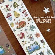 35cm/Loop Cute Japanese Fantasy Forest Die Cut Dispensing Sticker DIY Deco Card Journal Scrapbooking Photo Card Phone Case Collage Supply - Black - View 9