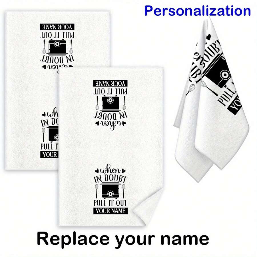 /6/8/10/12Pcs Kitchen Towel Kitchen Dish Towel, Quote, Contemporary Style, Knit Fabric, Machine Washable, Soft Absorbent, With Cartoon Theme, For Family Friends, Ideal Gift For Holidays - Multicolor - View 1