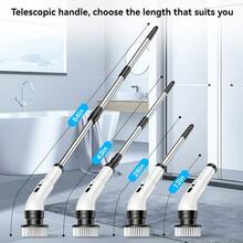 TOUCHBeauty Electric Rotating Scrubber, Dual-Speed Cleaning Brush, Extendable Handle (Black) | Includes 9 Reusable Brush Heads, Waterproof Design, Suitable For Cleaning Bathroom, Shower, Kitchen, Tiles, Floors And Tile Grout - Multicolor - View 5
