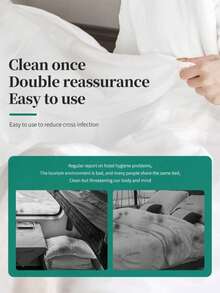 4-Piece Disposable Portable Travel Bedding Set, Hotel Disposable Bedding, Business Travel Bedding, Essential Bedding For Travel, Hotel, Hospital, Train And Camping, Disposable Bedding Set, Large Travel Bed Disposable Sheet, Use And Discard - White - View 10