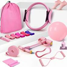 2-In-1 Home Fitness Set, Foot Pedal Resistance Band + Mini Pilates Yoga Ball, Suitable For Home Gym Waist, Abdomen, Arm, Leg Training Fitness Kit - A - View 2