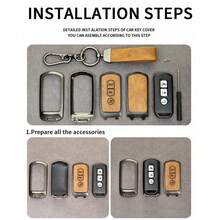 Zinc Alloy Key Case Compatible With BYD ATTO3 Dolphin Seal Tang Song Yuan PLUS DM-I EV, Full Coverage Key Shell With Leather Strap And Carabiner - Carabiner Leather Rope - View 7
