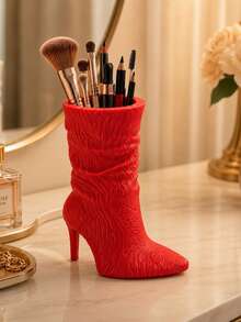 High Heel Boot Shaped Storage Box, 3D Printed Cute Toothbrush Holder, Makeup Brush Holder, Unique Stationery Organizer, INS Style Desk Decor, Fun Pen Holder - Multicolor - View 12