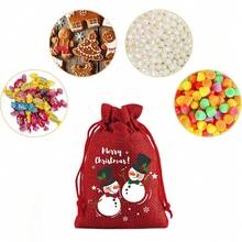 1pc Colorful Christmas Linen Gift Bag,Santa Claus Drawstring Pouch,Suitable For Holiday Party Gifts And Jewelry Storage,Perfect For Christmas And New Year Party Supplies - Multiple Styles - View 7