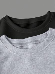 Plus Size 2pcs/Set Women's Fleece Sweatshirt Set, Round Neck Pullover, Autumn/Winter Fleece Fabric, Women's Sweatshirt, Sportswear, Suitable For Casual, Sports, Outdoor Activities, Travel, Etc. - Multicolor - View 3