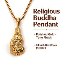 1pc Stainless Steel Solid Cast Buddha Pendant With Box Chain, Gold/Silver Dual Color Optional, Unisex, Streetwear, Business Commute, Daily Wear, Holiday Gift - PB029 Pendant Necklace - View 5