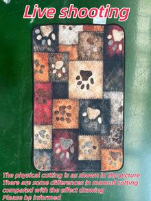 1pc Pet-Friendly Paw Print Doormat, Fun Dog Paw Print Design, Velvet Material, Perfect For Entryway, Hallway, Pet Room Door Decoration, Bathroom Rug, Door Mat, Small Rug, Floor Mat, Home Decor, Area Rug, Welcome Mat, Holiday Gift, Washable Carpet - A - View 6
