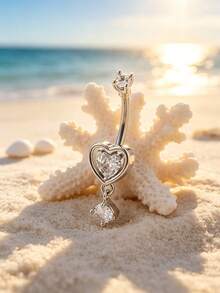 1pc Fashion Charming Style Copper Inlaid Cubic Zirconia Heart-Shaped ...