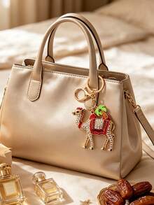 Móc khóa mặt dây chuyền lạc đà và cây dừa sáng tạo, móc khóa lạc đà đính đá rhinestone bóng loáng nhiều màu, thiết kế độc đáo, phụ kiện túi xách thời trang nhẹ nhàng, phù hợp cho túi và chìa khóa, mặt dây trang trí phong cách sa mạc Trung Đông, móc khóa ô tô, phù hợp dùng hàng ngày, hẹn hò, nghỉ dưỡng và du lịch, quà tặng hoàn hảo cho ngày tựu trường, Giáng Sinh, Halloween hoặc Lễ Phục Sinh, quà tặng lý tưởng cho người du lịch và những người yêu thích văn hóa Ả Rập - Nhiều màu - Xem 1