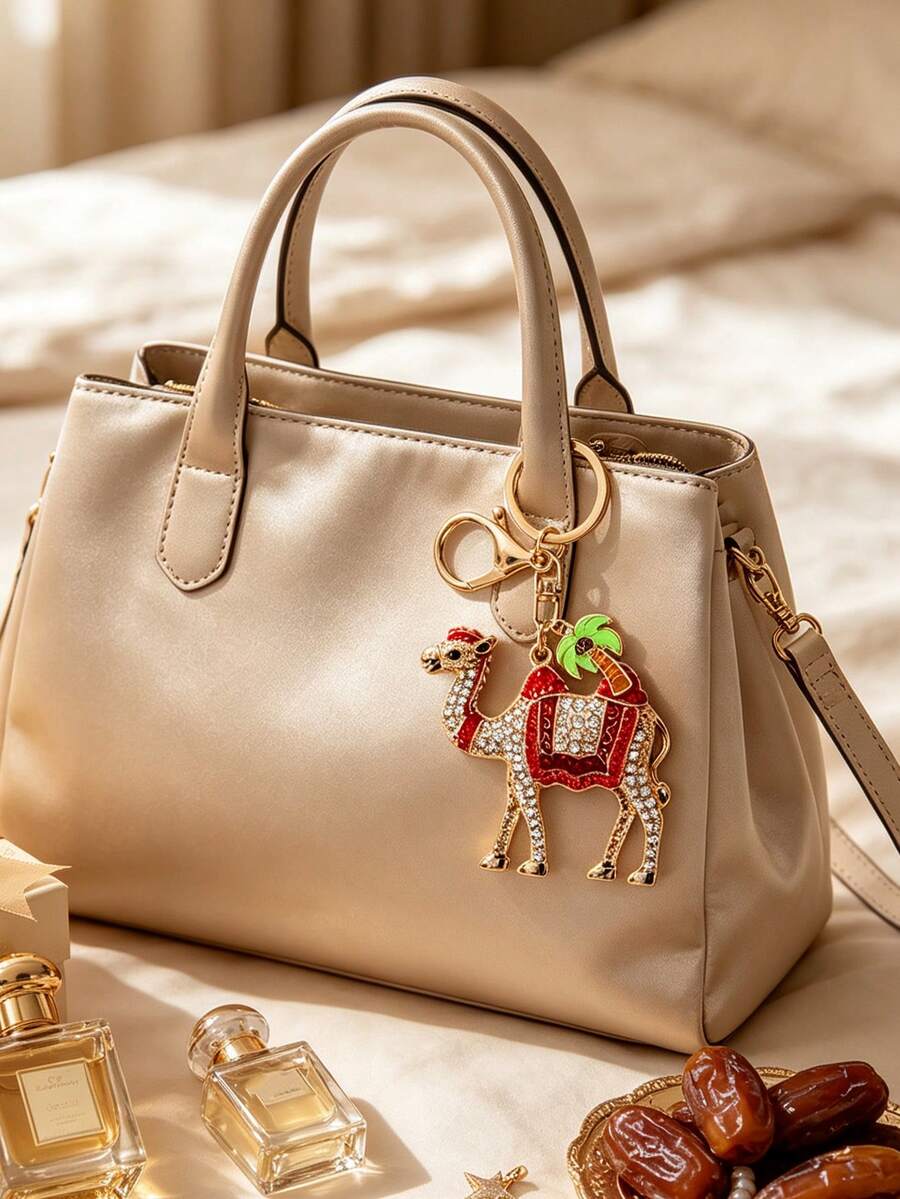 Móc khóa mặt dây chuyền lạc đà và cây dừa sáng tạo, móc khóa lạc đà đính đá rhinestone bóng loáng nhiều màu, thiết kế độc đáo, phụ kiện túi xách thời trang nhẹ nhàng, phù hợp cho túi và chìa khóa, mặt dây trang trí phong cách sa mạc Trung Đông, móc khóa ô tô, phù hợp dùng hàng ngày, hẹn hò, nghỉ dưỡng và du lịch, quà tặng hoàn hảo cho ngày tựu trường, Giáng Sinh, Halloween hoặc Lễ Phục Sinh, quà tặng lý tưởng cho người du lịch và những người yêu thích văn hóa Ả Rập - Nhiều màu - Xem 1