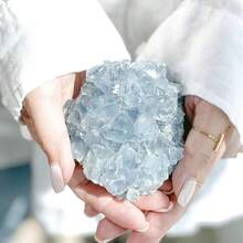 Celestite Crystal Cluster, Crystal Crafts DIY, Home Decor, Add A Unique Atmosphere To Your Home, Birthday Gift - Blue and White - View 5