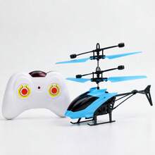 Blue Remote Control Helicopter With Infrared Induction, Easy To Use, Kids' Toy, Gift In Box - Blue - View 2
