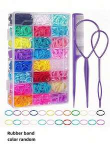 24/32 Colors Mini Elastic Hair Ties For Girls, With Rubber Band Cutter, Colorful Cute Ponytail Hair Ropes, Daily Hair Accessories - Multicolor - View 8