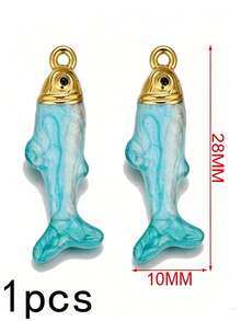 1 buah Liontin Ikan Enamel Gaya Laut Bohemian untuk Pembuatan Perhiasan, Liontin Ikan Warna-warni Stainless Steel untuk Perlengkapan Kalung dan Anting DIY - Liontin ikan - View 17