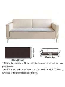 SANMOSPIN 1pc Solid Color Waterproof Sofa Cover, Non-Slip, Pet-Friendly, Simple Style, Non-Sticky, Suitable For Bedroom, Living Room, Office Home Decor, Fits Single, Loveseat, 3-Seater, 4-Seater And Sectional Sofas - Multicolor - View 54