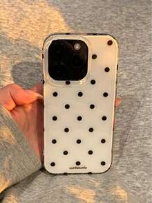 Fashionable Black & White Polka Dot Pattern Phone Case, Suitable For IPhone 11 To 17 Series Including Pro Max, White Color Only - White - View 3