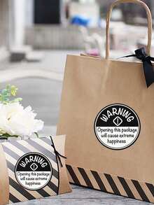 1 Roll Creative Funny Style Round Seal Stickers, Self-Adhesive Happy Reminder Labels, Suitable For Express Packages, Gift Boxes, Envelopes Sealing And Decoration - One Size Fits All - View 1