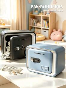 NEUSNEY Large Capacity Password Unlock Piggy Bank Children's Coin Bank Toy Home Small Coin Gift Birthday Halloween Christmas Gift Some Accessories Randomly Selected - Multicolor - View 3