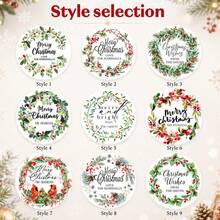 Custom Christmas Gift Stickers, Personalized Family Name Holiday Labels, Elegant Berry Wreath Style, Customized Christmas Wishes Stickers For Gift Wrapping, Customizable Text Gift Tags, Festive Present Seals, Holiday Party Decor, Christmas Gift 2026 - Style D - View 6