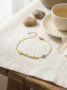 Exquisite Angel Wing Name Bracelet | Personalized Birthstone Bracelet | Memorial Gift | Remembrance Jewelry - Multicolor - View 4