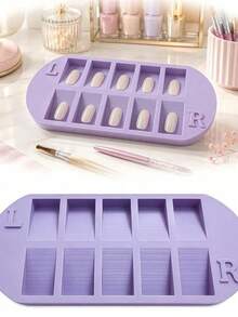 1pc Nail Art Tip Sorting Tray, Nail Tip Storage Organizer Rack, Professional Nail Artist Use, Suitable For Salon And Home Nail Art Supplies Display Rack - Multicolor - View 5
