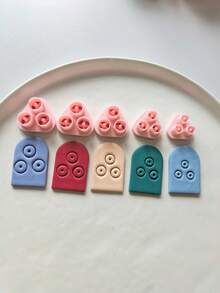 Polymer Clay 3-Hole Round Ring Cutter, Multi-Size Hollow Circle Shape, Suitable For Making Earrings, Brooches, Pendants And Other DIY Crafts. High Precision Soft Clay Cutting Mold. Soft Clay Tools - Hollow Circle - View 6