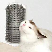 1pc Wall-Mounted Cat Self Groomer With Massage Comb Brush - Perfect For Kitten And Puppy Grooming And Relaxation - Multicolor - View 1
