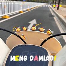 Car Dashboard Motorcycle Decorative Ornament, Spring Swinging Bee Figurine, Cute Mini Nodding Bee Resin Figurine, Used For Car Interior, Office Desk And Home Decor, Small Bee Ornament Electric Vehicle Rearview Mirror Decoration Creative Car Interior Accessory - Multiple Styles - View 12