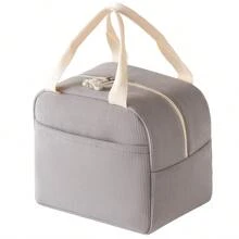 Solid Color Large Insulated Lunch Bag, Extra Large Capacity, Suitable For Office Workers And Students, Thickened Aluminum Foil Lining With Ice Pack, Reusable, Suitable For Camping And Travel - Multicolor - View 12