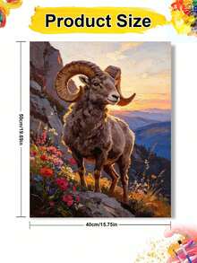 1pc Oil Painting By Numbers Kit, Goat DIY Art & Craft, Home Wall Decor, Canvas Oil Painting Decoration, Holiday Gift Includes Paintbrushes And Paints. - Sets - View 9