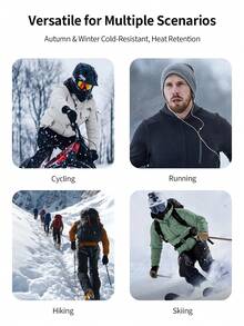 1pc Adjustable Drawstring Fleece Neck Warmer Scarf, Windproof Warm Winter Face Mask, Suitable For Skiing, Cycling And Outdoor Cold Weather Sports - Multicolor - View 10