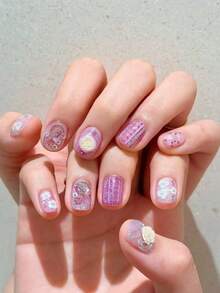 1pc Glitter Small Round Nail Art Mold, DIY Transparent Silicone Mold Nail Decoration - Clear - View 2