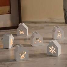 SILIKE LUFEI DIY 6-Piece Silicone Mold For Atmosphere House, Reindeer, Snowflake, Five-Pointed Star, Angel House, Plaster And Resin Casting - Christmas Molds - View 5