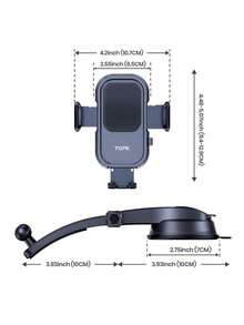Car Suction Cup Phone Holder, Universal Dashboard & Console Phone Navigation Mount, Extendable Long Arm Multi-Angle Rotating Car Phone Stand, One-Click Clamping Single-Hand Operation Car Phone Fixed Bracket, Stable Suction Base Anti-Shake Car Mount, Suitable For 4-7 Inch Phones, In-Car Navigation Dedicated Phone Support Stand, Adjustable Cantilever Car Phone Holder - Multicolor - View 10
