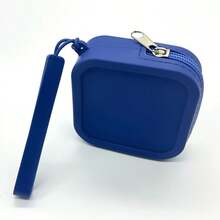 Silicone Earbud Case Pouch Small Square Zipper Bag With Wrist Strap For Portable Cable Storage Coin Purse And Mini Jewelry Organizer - Multicolor - View 13