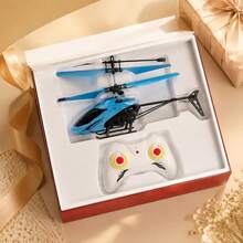 Blue Remote Control Helicopter With Infrared Induction, Easy To Use, Kids' Toy, Gift In Box - Blue - View 6