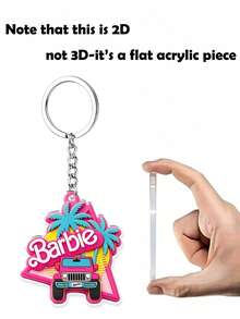 Splendor Summer Vacation Style Acrylic Keychain, Palm Tree Flower Silhouette Bag Hanger, Decorative Key Ring, Backpack Handbag, Girls' Gift - Multicolor - View 5